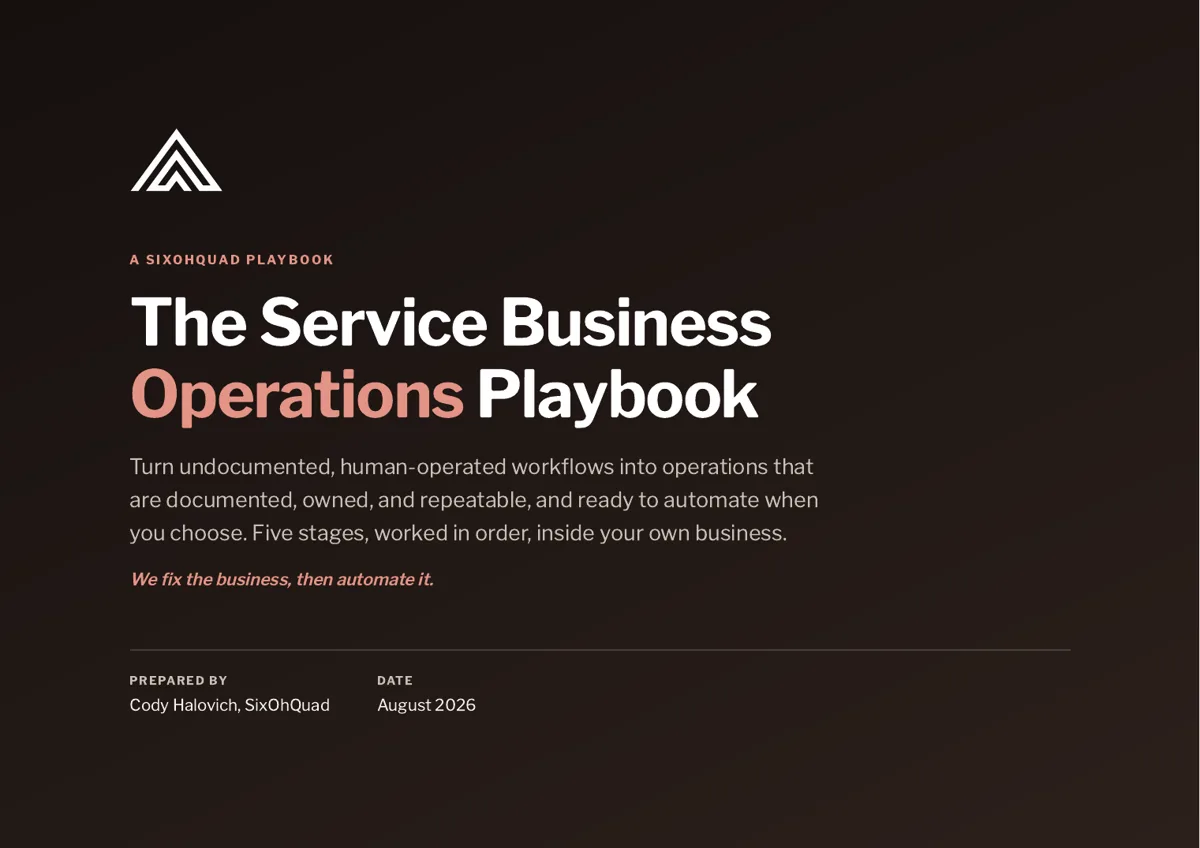 Cover of The Service Business Operations Playbook.